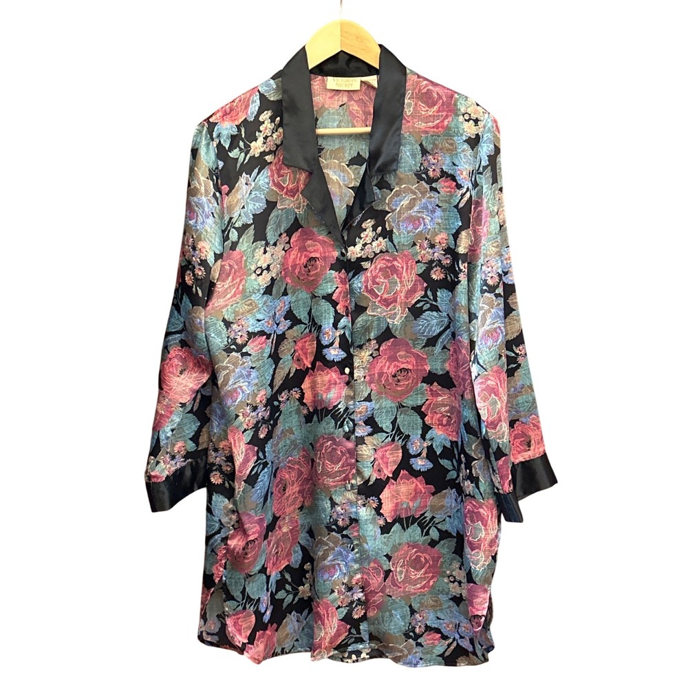 Vintage Victoria's Secret Sleep Shirt Floral Grandmacore Dark Romance Regency